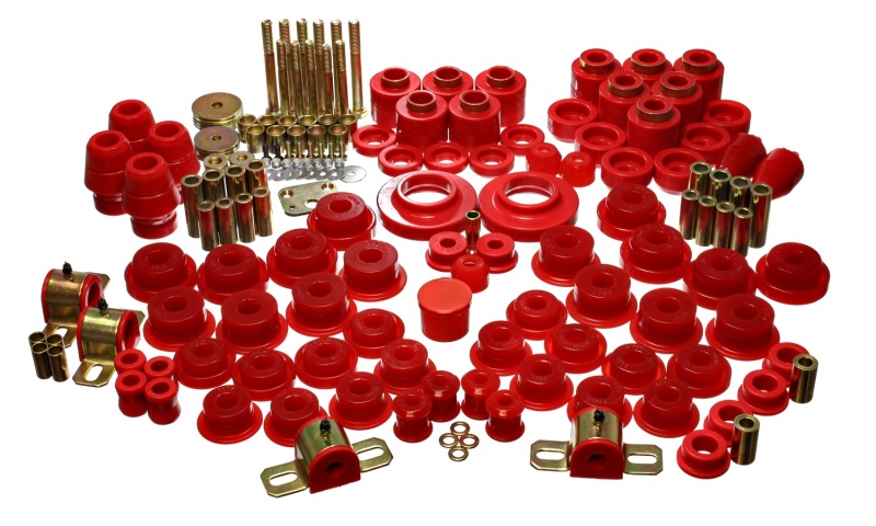 Jeep Wrangler TJ Suspension Bushing Kit - Energy Suspension - Hyper-Flex Master Bushing Set - Red - `97-`06 Jeep Wrangler TJ Suspension Bushing Kit - Energy Suspension - Hyper-Flex Master Bushing Set - Red - `97-`06